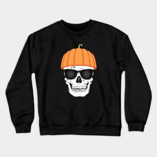 Skeleton Head Sunglasses Funny Pumpkin Head Crewneck Sweatshirt